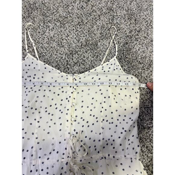 Rails Frida Speckled Dot High-Low Midi Slip Dress, Womens M, White/Black Ruffles - Picture 14 of 16